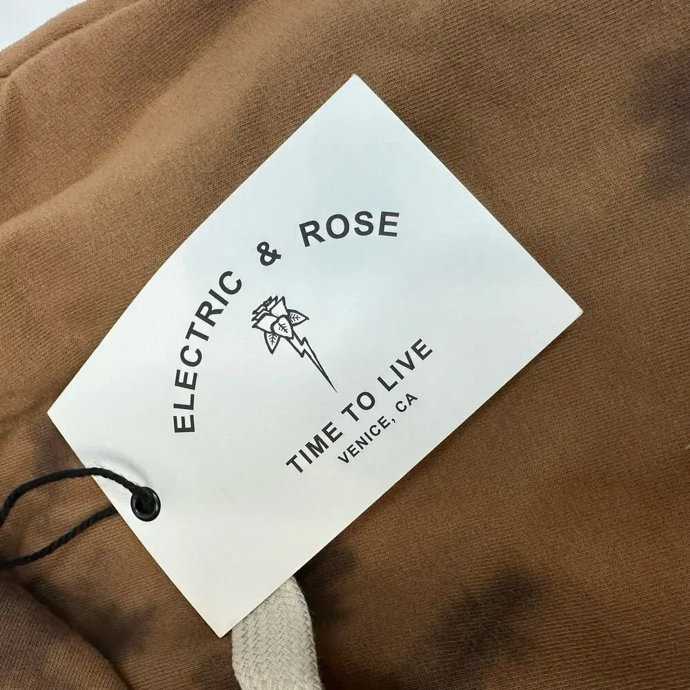 NEW Electric & Rose Cropped Ankle Sweatpants Soft Midweight Brown Tie Dye XS